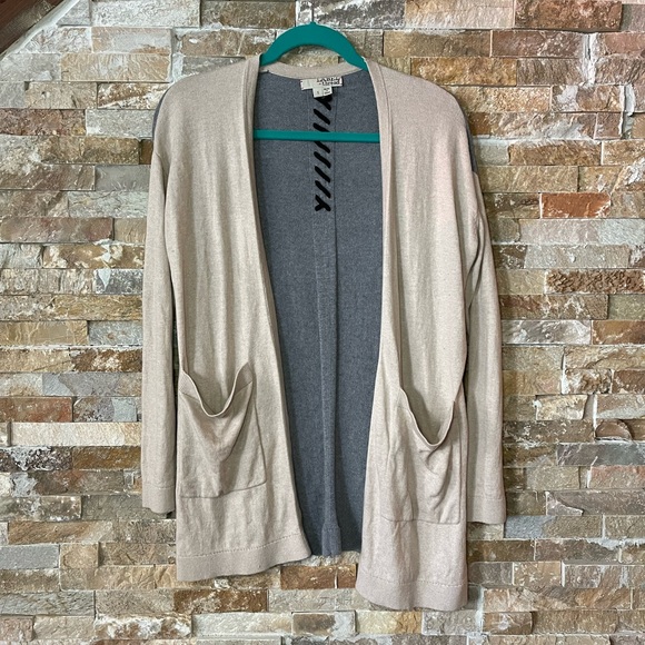 Label + Thread Color Block Cardigan - Picture 1 of 3
